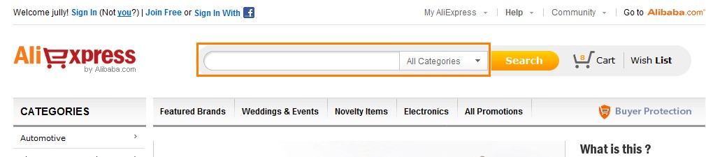 Aliexpress search products Comprar no Aliexpress