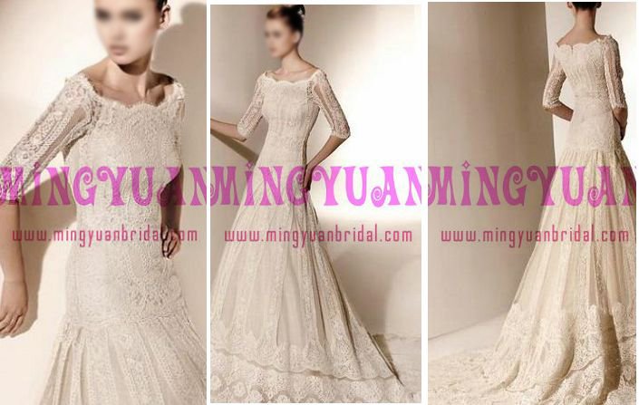 2010 lace wedding dress long sleeve wh83