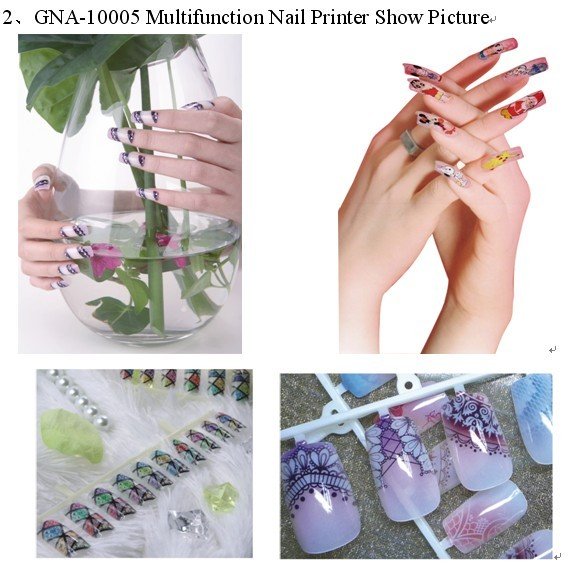 5 natural nails-Nail art printer Multifunctional Flower style- Economic style