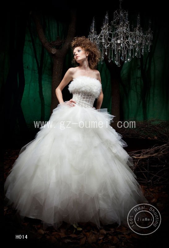 fairy wedding dress Lace Organza bead appliqued bridal gown products