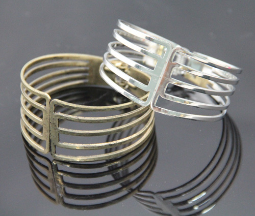 4pcs/lot 2016 Retro Golden Silver Classic Thin Stripe Cut-out Women Jewelry Bracelets Girl Hollowed Unique Vintage Bangle JY8445