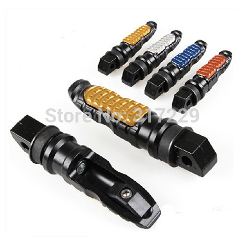 100% New 1Pair Universal Light Weight Motorcycle Metal Passenger Foot Pegs Rear Pedal Foot Rests Free Shipping