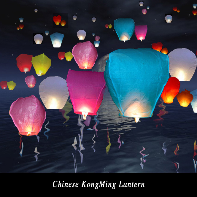 Diy 10Pcs Chineses Sky Paper Lanterns Lamps Flying Wishing Lantern Decor For Outdoor Party Decoration Balloon UFO Assorted Color