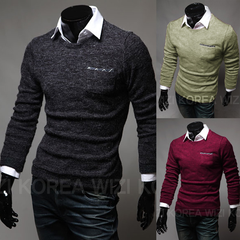 Spring 2015 New Men\'s Round Neck Sweater Designer ...