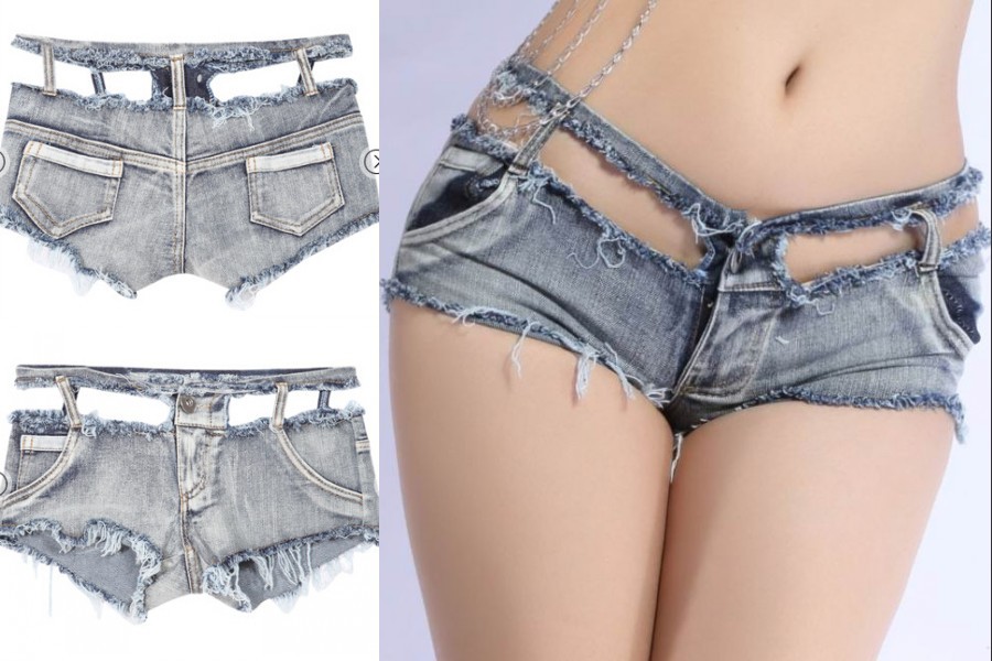 2015 Womens Sexy Clubwear Low waisted Short Jeans Punk Vintage Retro Ripped Tassel Hole Summer Cheap Hot Jean Denim Shorts